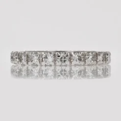 Pamono Vintage Platinum Diamonds Wedding Ring, 1950s