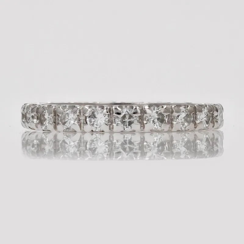 Pamono Vintage Platinum Diamonds Wedding Ring, 1950s