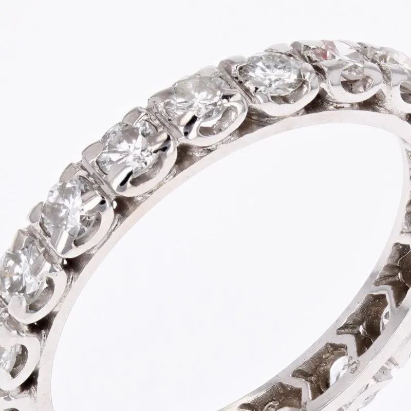 Pamono Vintage Platinum Diamonds Wedding Ring, 1950s