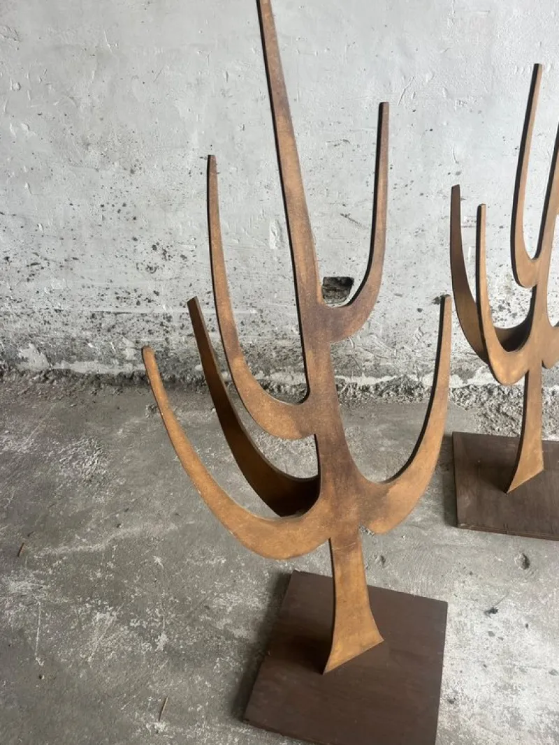Pamono Vintage Plywood Stands, Set of 4> Racks, Hooks & Valets