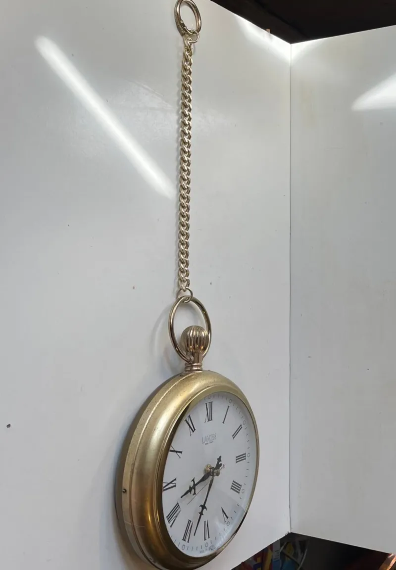 Clearance Pamono Vintage Pocket Watch Wall Clock from Landex, Japan, 1970s