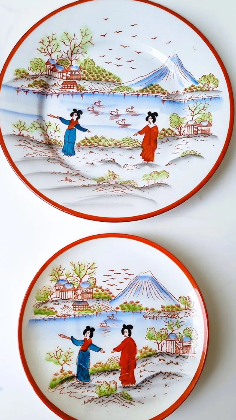 Pamono Vintage Porcelain Fudschijama Geisha Tea Service, Japan, 1960s, Set of 17> Coffee & Tea Service