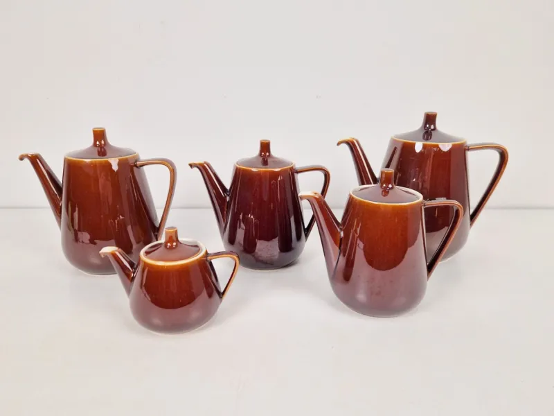 Pamono Vintage Porcelain Tea Pots from Villeroy & Boch Luxembourg, 1960s, Set of 5> Coffee & Tea Service