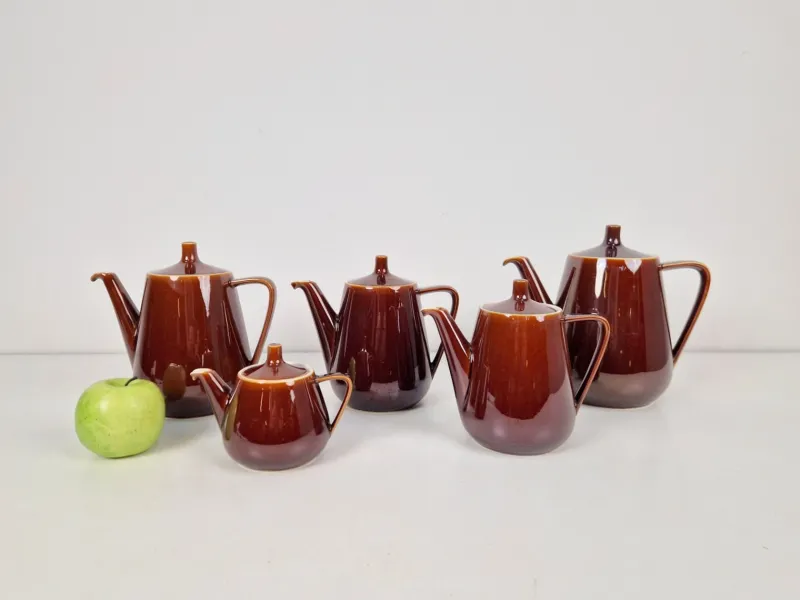 Pamono Vintage Porcelain Tea Pots from Villeroy & Boch Luxembourg, 1960s, Set of 5> Coffee & Tea Service