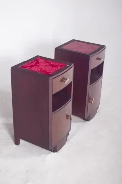 Pamono Vintage Portuguese Deco-Style Bedside Tables, 1920, Set of 2