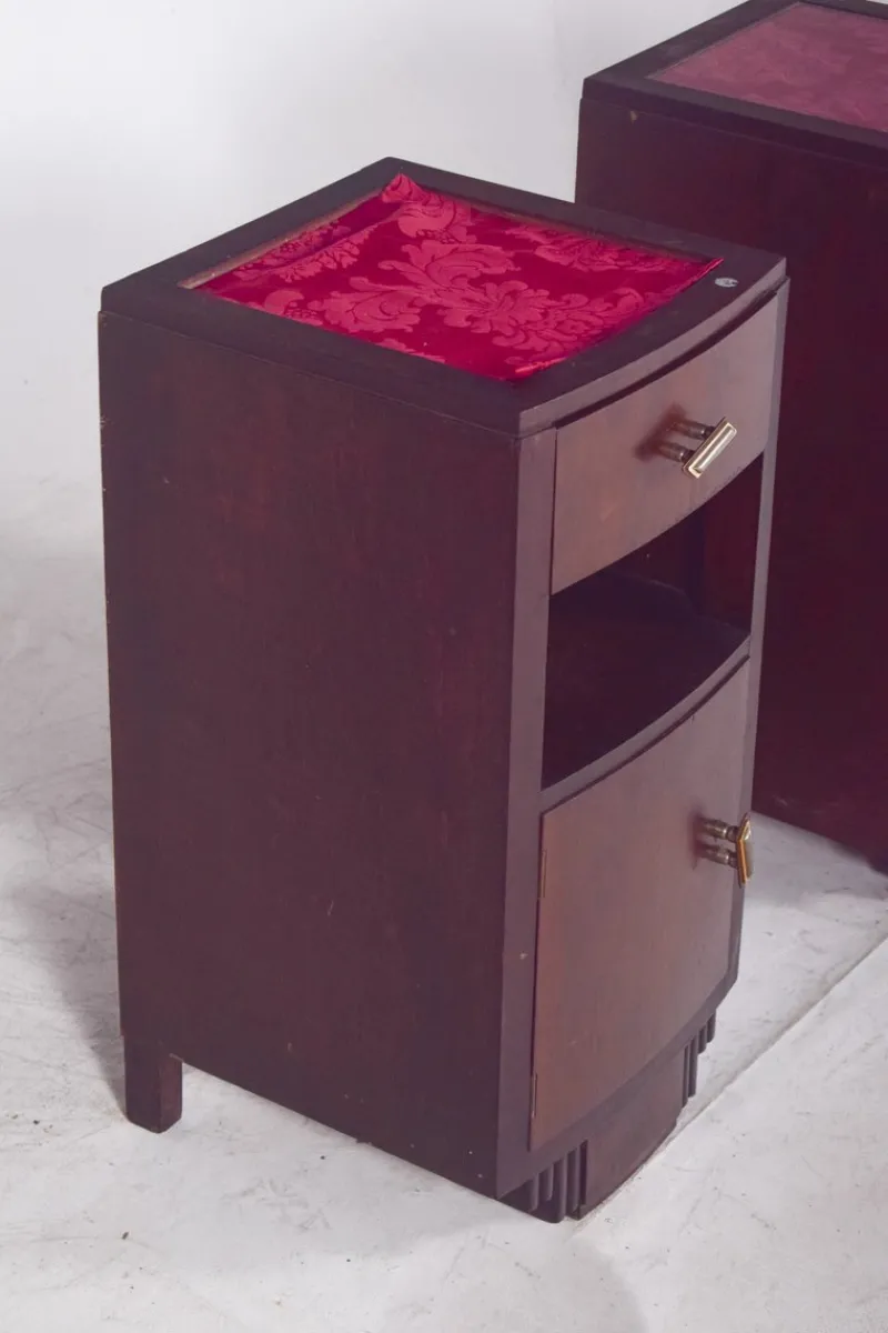 Pamono Vintage Portuguese Deco-Style Bedside Tables, 1920, Set of 2