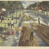 Discount Pamono Vintage Poster of Cane and Bamboo Transportation on Java c.1960