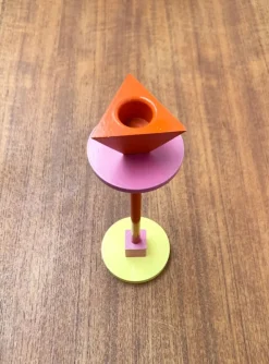 Pamono Vintage Postmodern Konfetti Metal and Wood Candleholder by Anna Efverlund for Ikea, 1980s> Candleholders