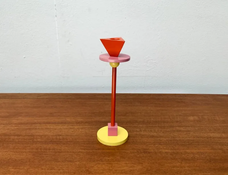 Pamono Vintage Postmodern Konfetti Metal and Wood Candleholder by Anna Efverlund for Ikea, 1980s> Candleholders