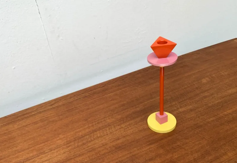 Pamono Vintage Postmodern Konfetti Metal and Wood Candleholder by Anna Efverlund for Ikea, 1980s> Candleholders