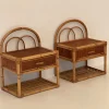 Pamono Vintage Rattan Bedside Tables, 1980s, Set of 2> Nightstands