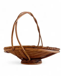 Pamono Vintage Rattan Fruit Bowl Basket Centerpiece by Franco Albini, 1950s