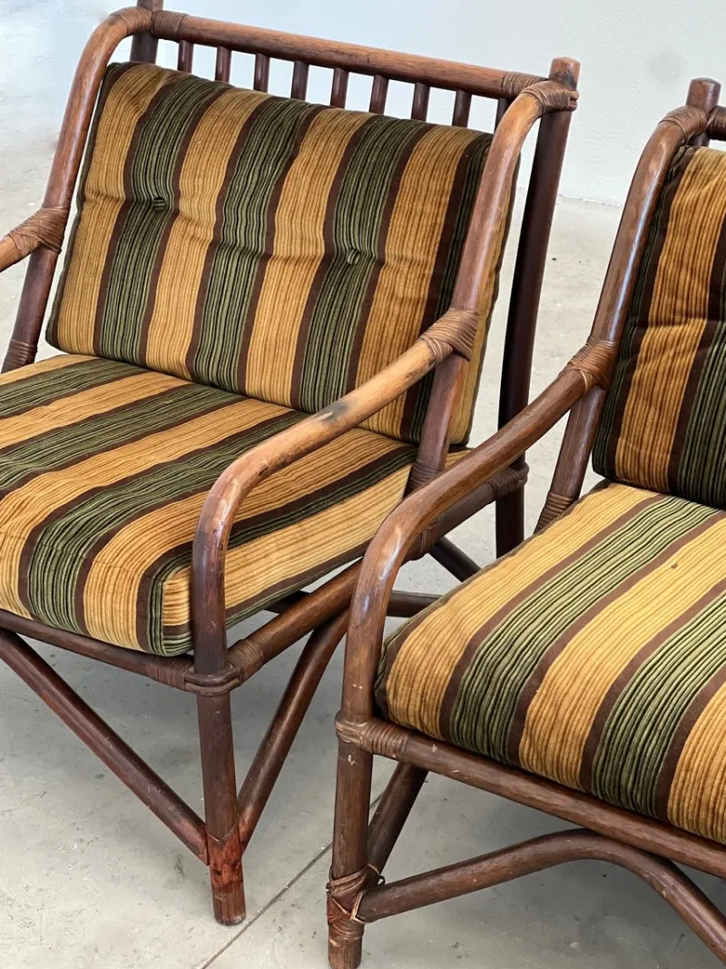 Outlet Pamono Vintage Rattan Outdoor Set, 1970s, Set of 3
