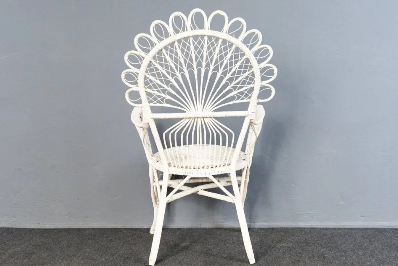 Pamono Vintage Rattan Peacock Armchair> Garden Seating