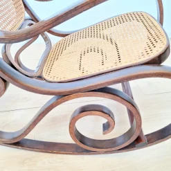 Outlet Pamono Vintage Rattan Rocking Chair in the style of Thonet, 1970s