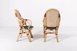 Pamono Vintage Rattan-Bamboo Indoor/Outdoor Chairs with Table, 1970s, Set of 3><noscript><img width=