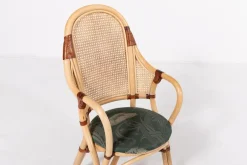 Pamono Vintage Rattan-Bamboo Indoor/Outdoor Chairs with Table, 1970s, Set of 3><noscript><img width=