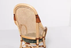 Pamono Vintage Rattan-Bamboo Indoor/Outdoor Chairs with Table, 1970s, Set of 3><noscript><img width=
