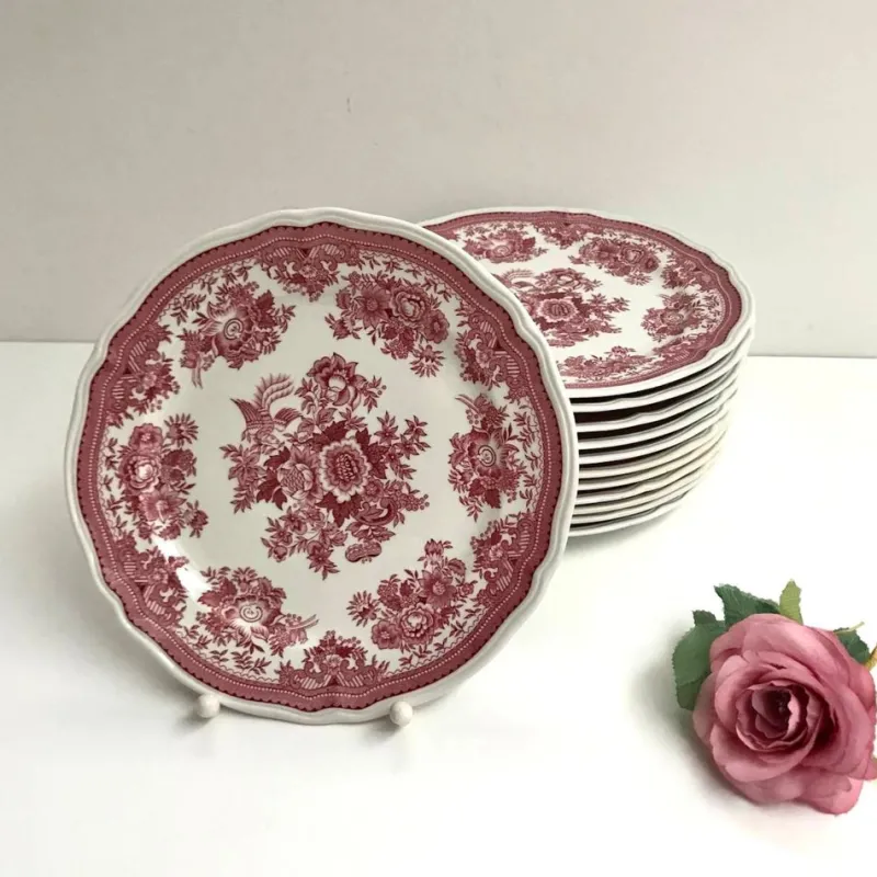 Pamono Vintage Red Fasan Porcelain Plate from Villeroy & Boch, 1970s> Dinner Plates & Bowls