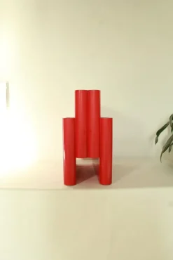 Pamono Vintage Red Plastic Carminio Magazine Holder by Giotto Stoppino for Kartell, Italy, 1980s> Magazine Racks