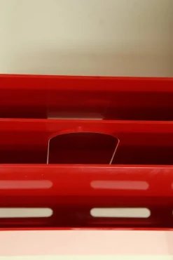 Pamono Vintage Red Plastic Carminio Magazine Holder by Giotto Stoppino for Kartell, Italy, 1980s><noscript><img width=