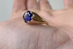 Pamono Vintage Ring in 14 Carat Gold and Amethyst by Herman Siersbøl, 1960s><noscript><img width=