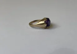 Pamono Vintage Ring in 14 Carat Gold and Amethyst by Herman Siersbøl, 1960s><noscript><img width=
