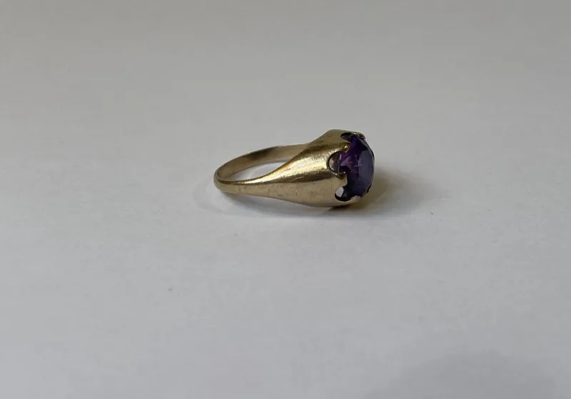 Pamono Vintage Ring in 14 Carat Gold and Amethyst by Herman Siersbøl, 1960s> Rings