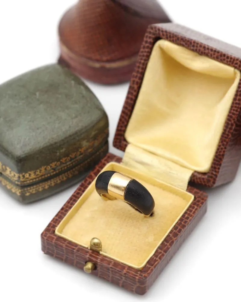 Pamono Vintage Ring in Gold and Wood, 1970s> Rings