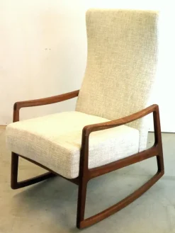 Pamono Vintage Rocking Chair attributed to Ole Wanscher for France & Søn / France & Daverkosen> Rocking Chairs