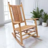 Hot Pamono Vintage Rocking Chair in Oak and Rattan, 1960s