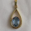 Outlet Pamono Vintage Rolled 14 Karat Gold Pendant with Natural Topaz, 1960s