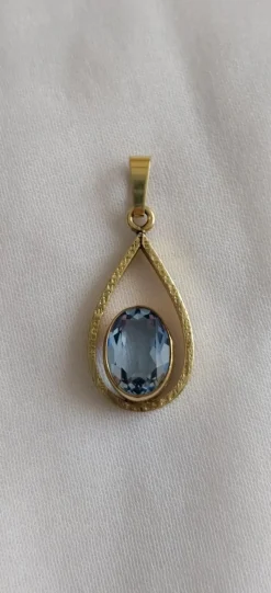 Outlet Pamono Vintage Rolled 14 Karat Gold Pendant with Natural Topaz, 1960s