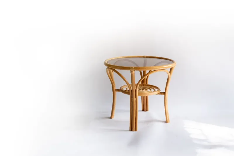 Pamono Vintage Round Bamboo Table> Garden Tables