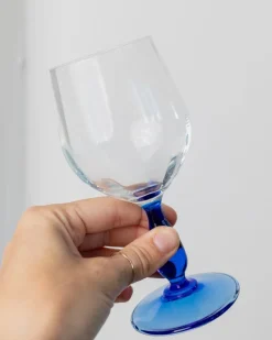 New Pamono Vintage Royal Blue Wine Glasses from MCM, Italy, 1980s, Set of 4