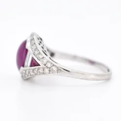 Pamono Vintage Ruby and Diamond Ring, 20th Century><noscript><img width=