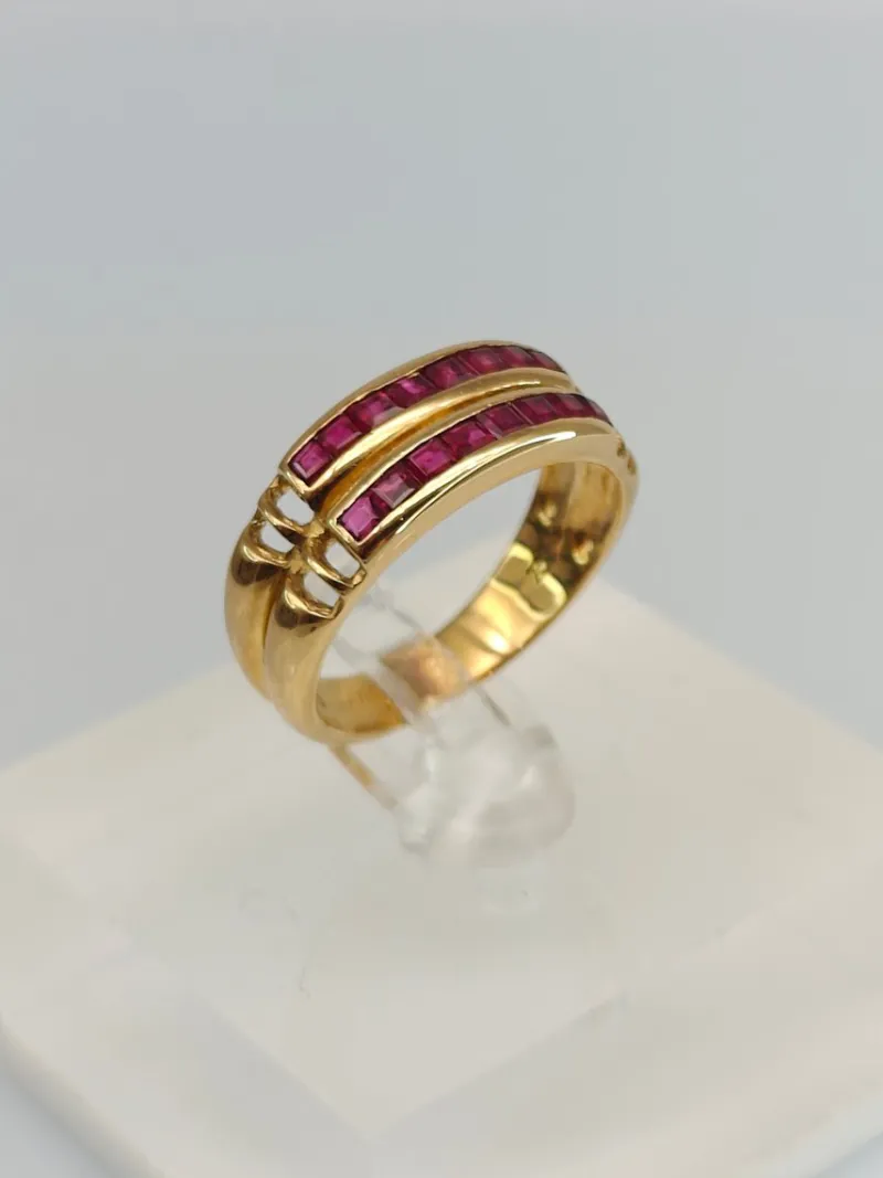 Pamono Vintage Ruby Gold Ring, 1970s> Rings