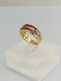 Pamono Vintage Ruby Gold Ring, 1970s><noscript><img width=