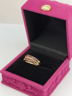 Pamono Vintage Ruby Gold Ring, 1970s><noscript><img width=