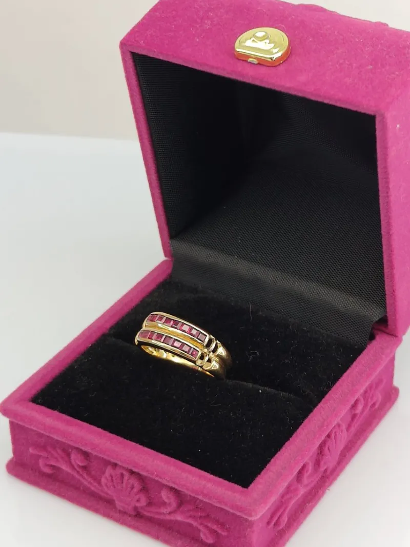 Pamono Vintage Ruby Gold Ring, 1970s> Rings