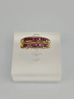 Pamono Vintage Ruby Gold Ring, 1970s><noscript><img width=