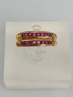 Pamono Vintage Ruby Gold Ring, 1970s><noscript><img width=