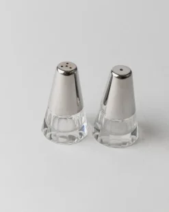 Pamono Vintage Salt and Pepper Shakers in Silver-Plated and Glass, 1950s, Set of 2><noscript><img width=