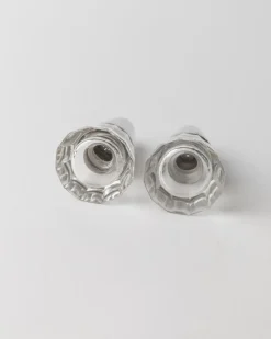 Pamono Vintage Salt and Pepper Shakers in Silver-Plated and Glass, 1950s, Set of 2><noscript><img width=