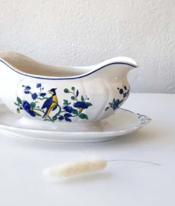 Pamono Vintage Sauceboat with Phoenix Blau Decoration from Villeroy & Boch, 1970s><noscript><img width=