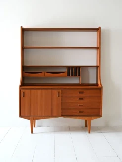 New Pamono Vintage Scandinavian Bookcase with Sideboard, 1950s