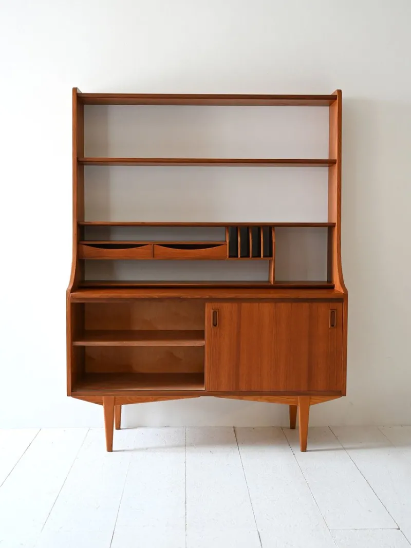 New Pamono Vintage Scandinavian Bookcase with Sideboard, 1950s