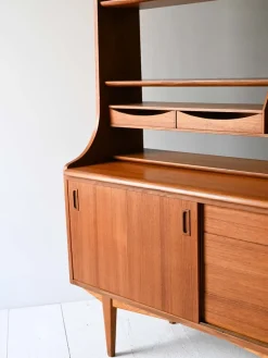 New Pamono Vintage Scandinavian Bookcase with Sideboard, 1950s