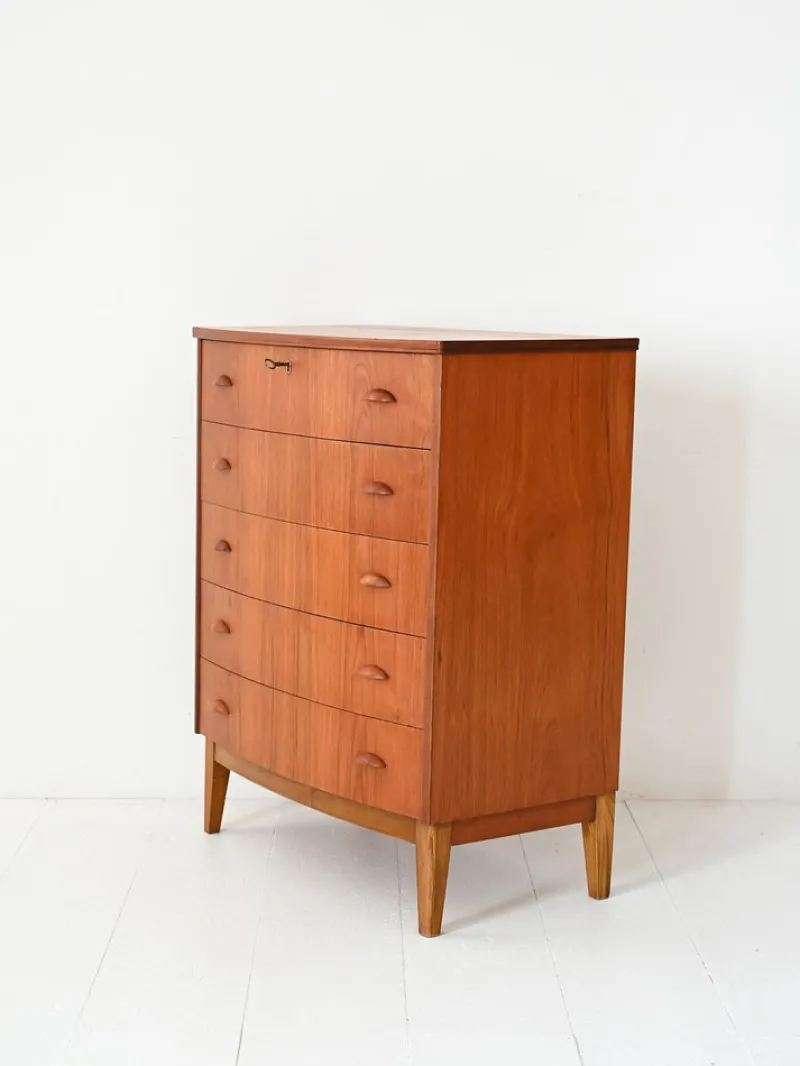 Pamono Vintage Scandinavian Chest of Drawers with Shell Handles, 1950s> Dressers, Commodes & Chests