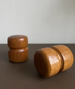 New Pamono Vintage Scandinavian Salt and Pepper Shakers in Teak, 1960s, Set of 2